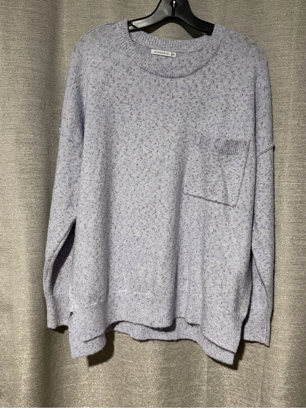 Staccato Women’s Small Blue Speckled Oversized Knit Pocket Sweater